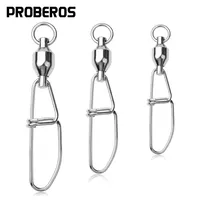 10~50Pcs Swivels Fishing Ball Bearing Rolling Interlock Snap Stainless Steel Fishing Swivels Connector #0-#10 Cross Lock Snap
