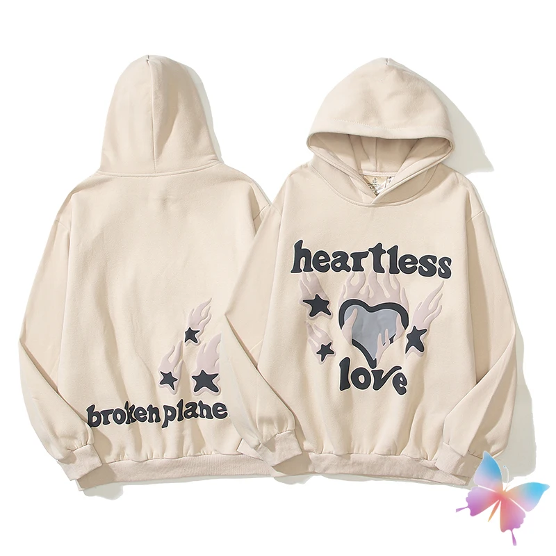 

24ss Street Fleece Broken Planet Hoodies Couple Clothes Foam Heartless Love Print Hooded Sweatshirts Loose Men Women BP Hoodys