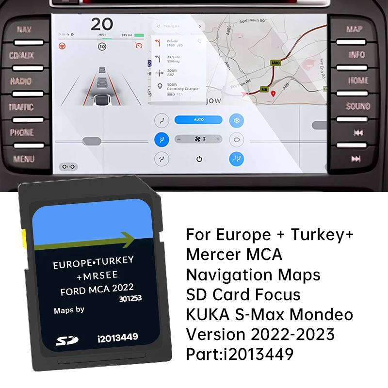 2022 بطاقة خريطة اليورو لفورد MCA الملاحة بطاقة SD التركيز كوكا S-MAX مونديو GPS بطاقة SD