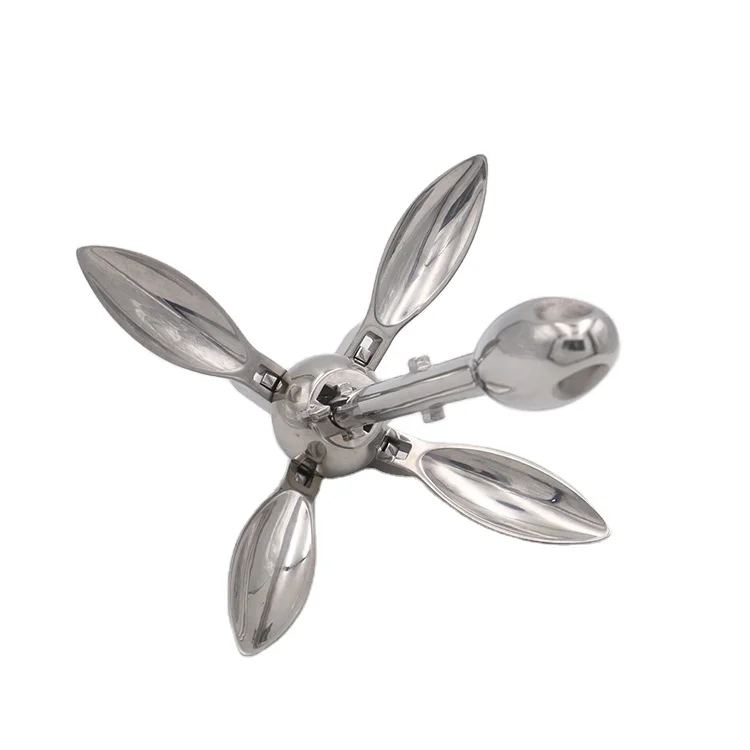 Marine Accessories Stainless Steel Boat Hardware Folding Grapnel Anchor for Inflatable Yacht