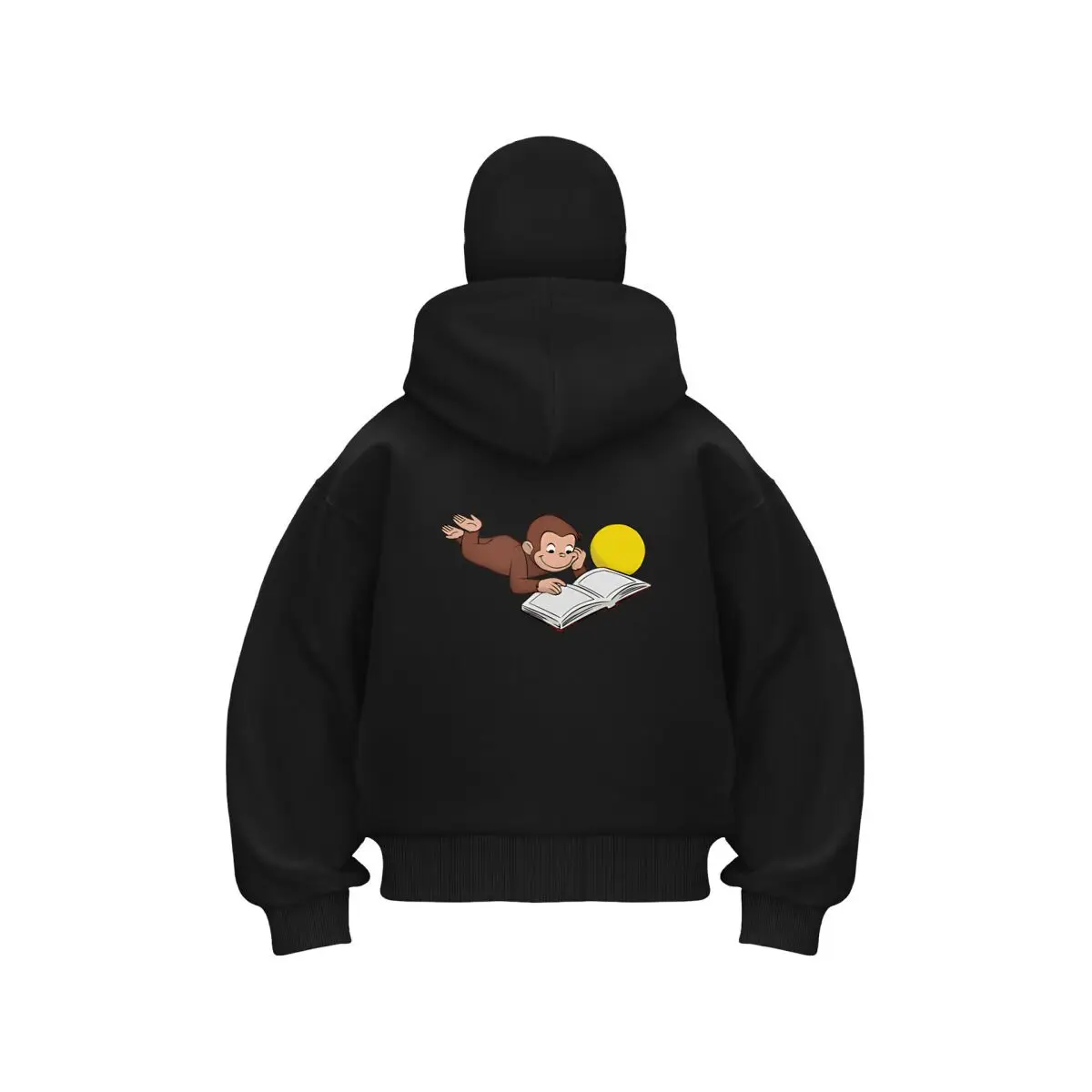 

Curious George Fun - Inspired, 'Curious George' Reading Design Men's Double Hood Balaclava Zip Hoodie Winter Warm