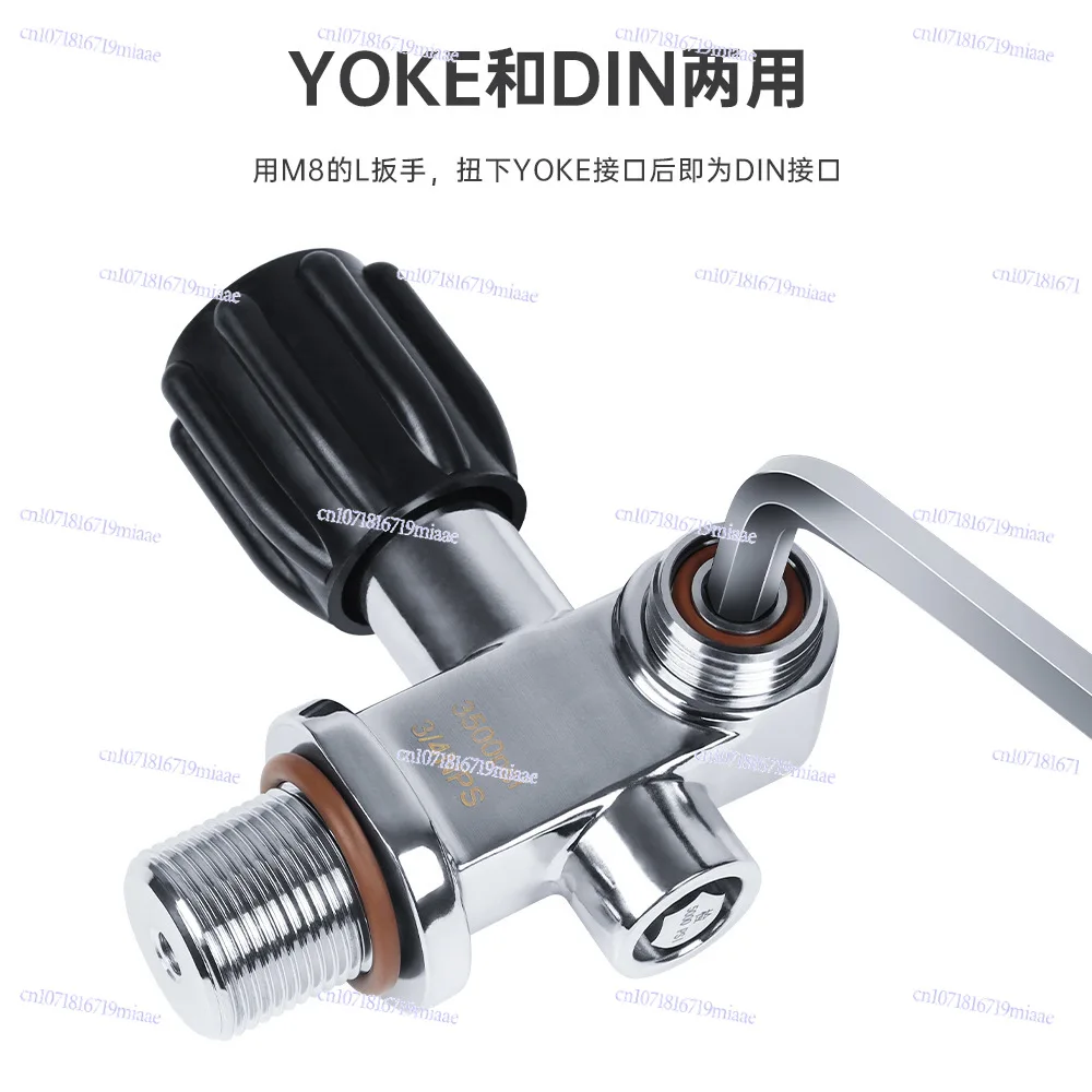 

High Pressure Gas Cylinder Valve Fire Diving G3/4 Carbon Fiber Bottle Head DIN/YOKE Dual Purpose