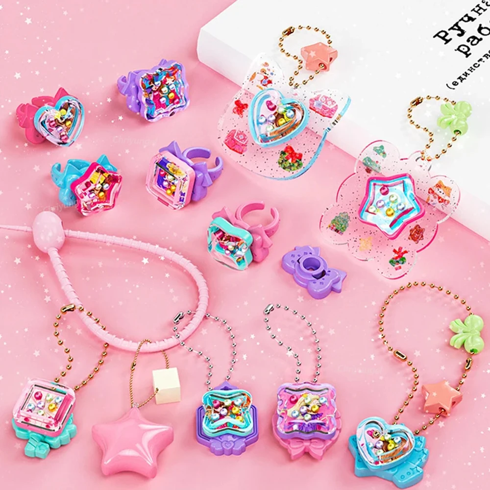 Chriyungel DIY Sieraden Maken Kit voor Meisjes 3D Magische Armbanden Ringen Sleutelhangers Creatieve Craft Box Set Kerst Verjaardagscadeau voor Kid