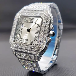 Diamond Women Watch Elegant Stylish BlingBling Zircon Quartz Wristwatches Old Money Style Oversize Boyfriend Trendy Watch Female