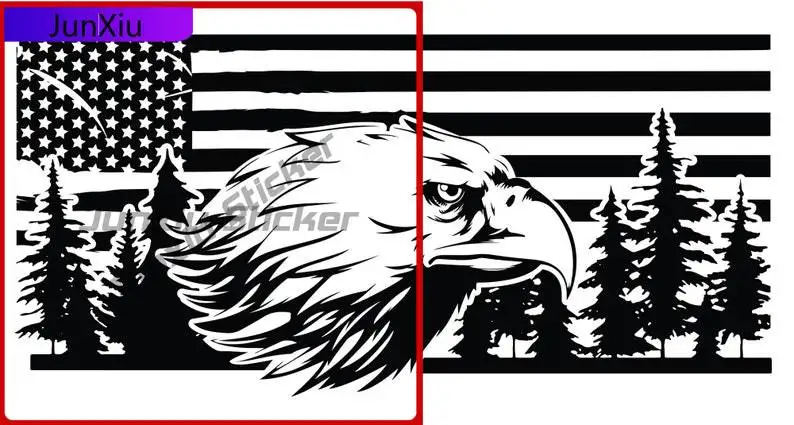 

American Eagle Usa Flag Mountains Waterproof Stickers Scratch-proof Exterior Accessories For Suv Vehicle Car Bicycle Skateboard