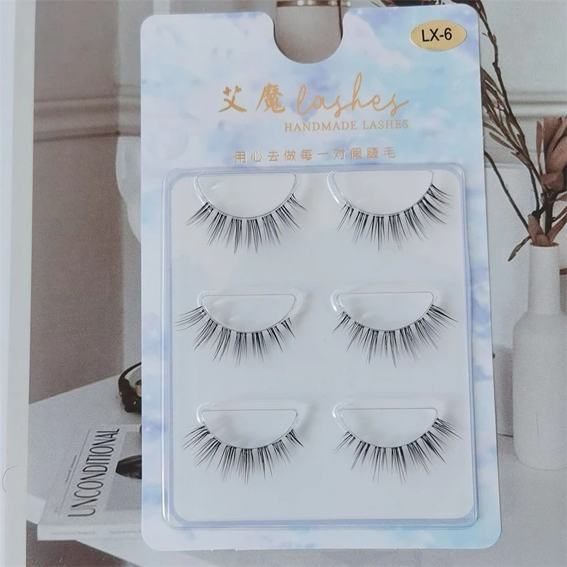 Nuovo 5 paia di ciglia Manga Little Devil Anime Cosplay Natural Wispy Fairy Cross Lashes estensioni delle ciglia giapponesi trucco