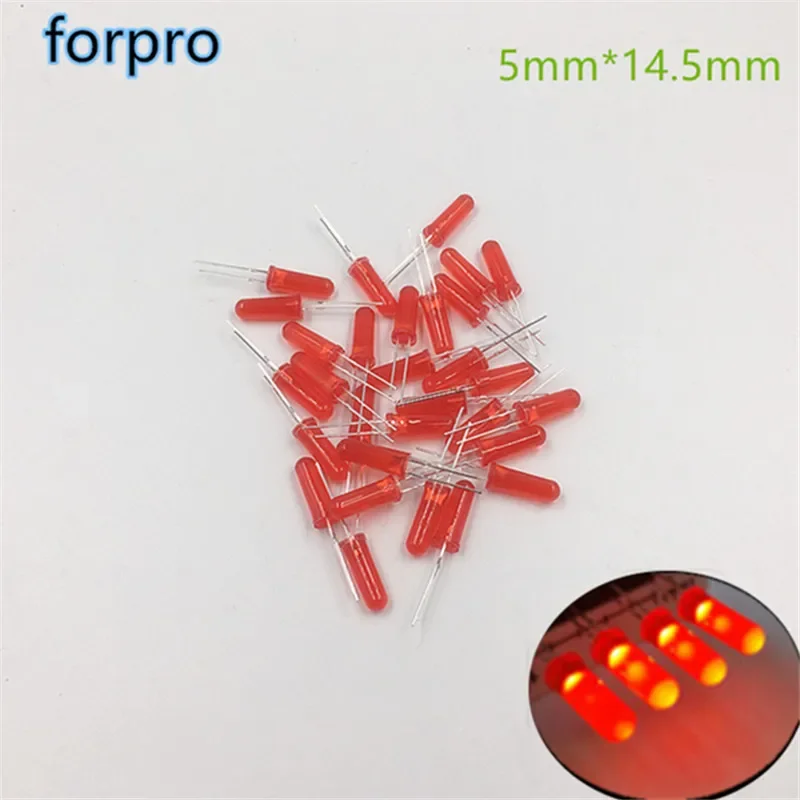 

1000Pcs 5mm * 14.5mm Diode Red Diffused 620nm - 625nm Light-Emitting Diode LED Lamp 30mA DIP Light Electronics Components