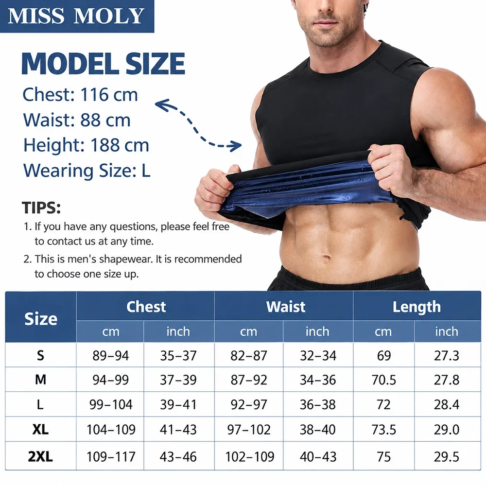 Men Sauna Workout Vest Thermal Sweat Tank Top Heat Retaining Sleeveless Gym Running Fitness Training Exercise Sportswear