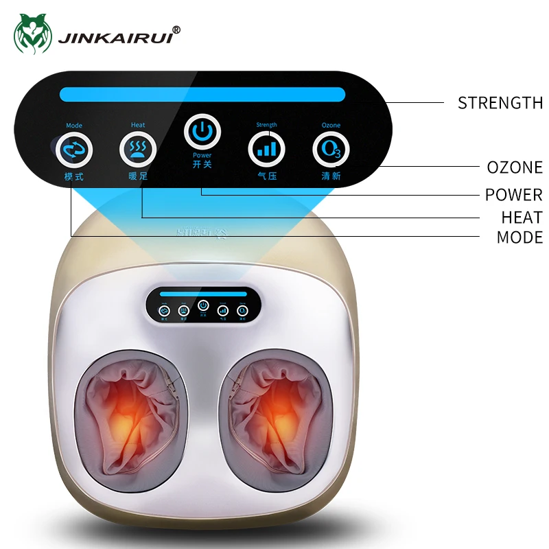 JinKaiRui Electric Vibrator Foot Massager Health Care Massage Infrared Heating Therapy Shiatsu Kneading Air Pressure Machine