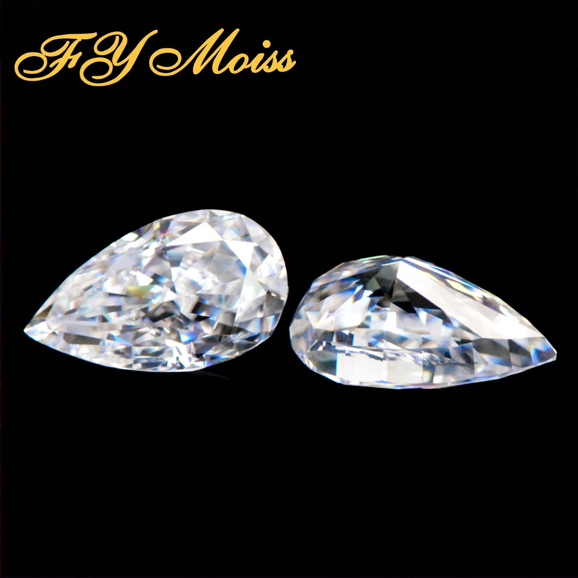 Moissanite Manufacturer VVS 1ct Crushed Ice Pear Cut Moissanite Loose Stones For Jewelry Making