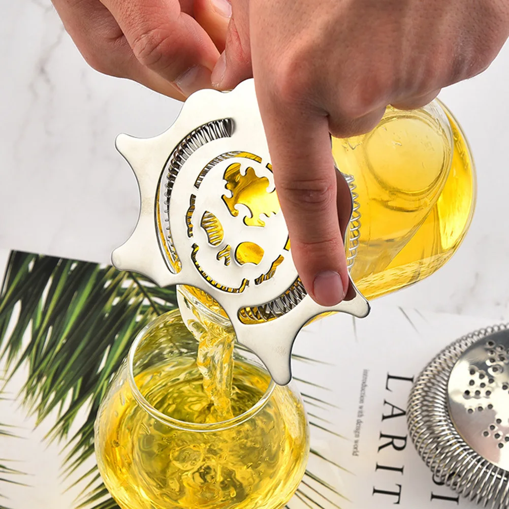 

stainless steel filter bartender ice filter wear-resistant cocktail filter useful ice separator creative ice filter