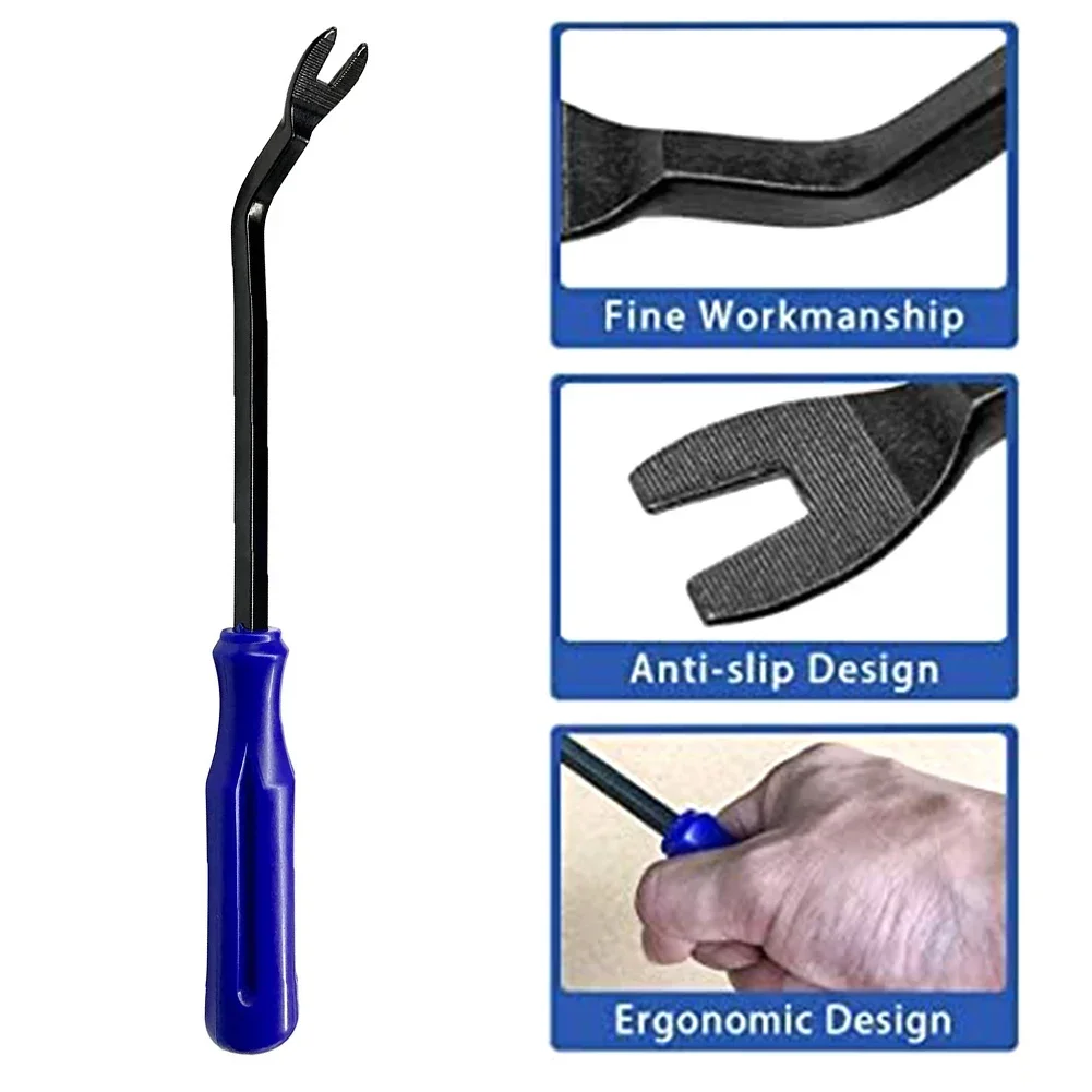 

Auto Door Clip Panel Trim Removal Tool Door Trim Panel Fastener Puller Decor Removal Tool Pry Pliers Blue Handle Black Lever