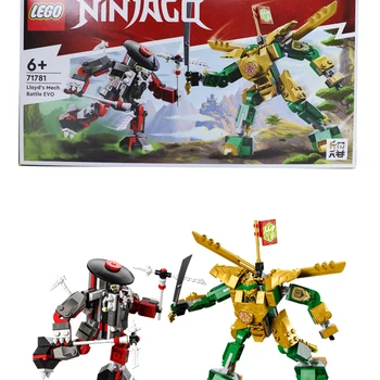 LEGO 71781 닌자 로이드 로봇 배틀 EVO 빌딩 키트, 멋진 닌자 로봇, 무기 장착 미니 피규어 2 개 포함