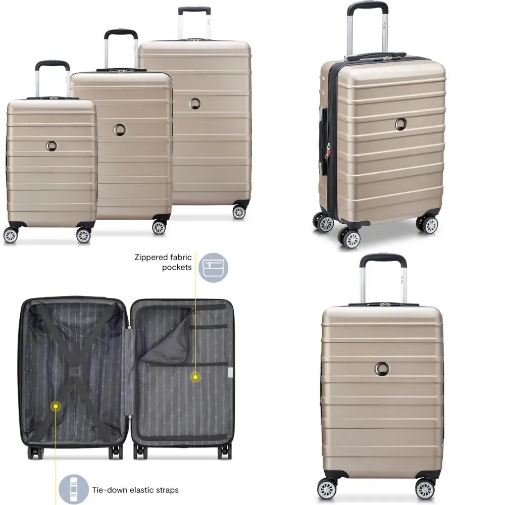 

expandable 3-piece luggage set with 4 spinner wheels, lightweight suitcase, 21" carry-on, 24" check-in
