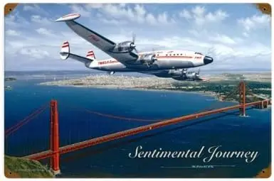 Sentimental Journey Vintage Metal Sign TWA Airplane 1 Steel Not Tin-aluminum