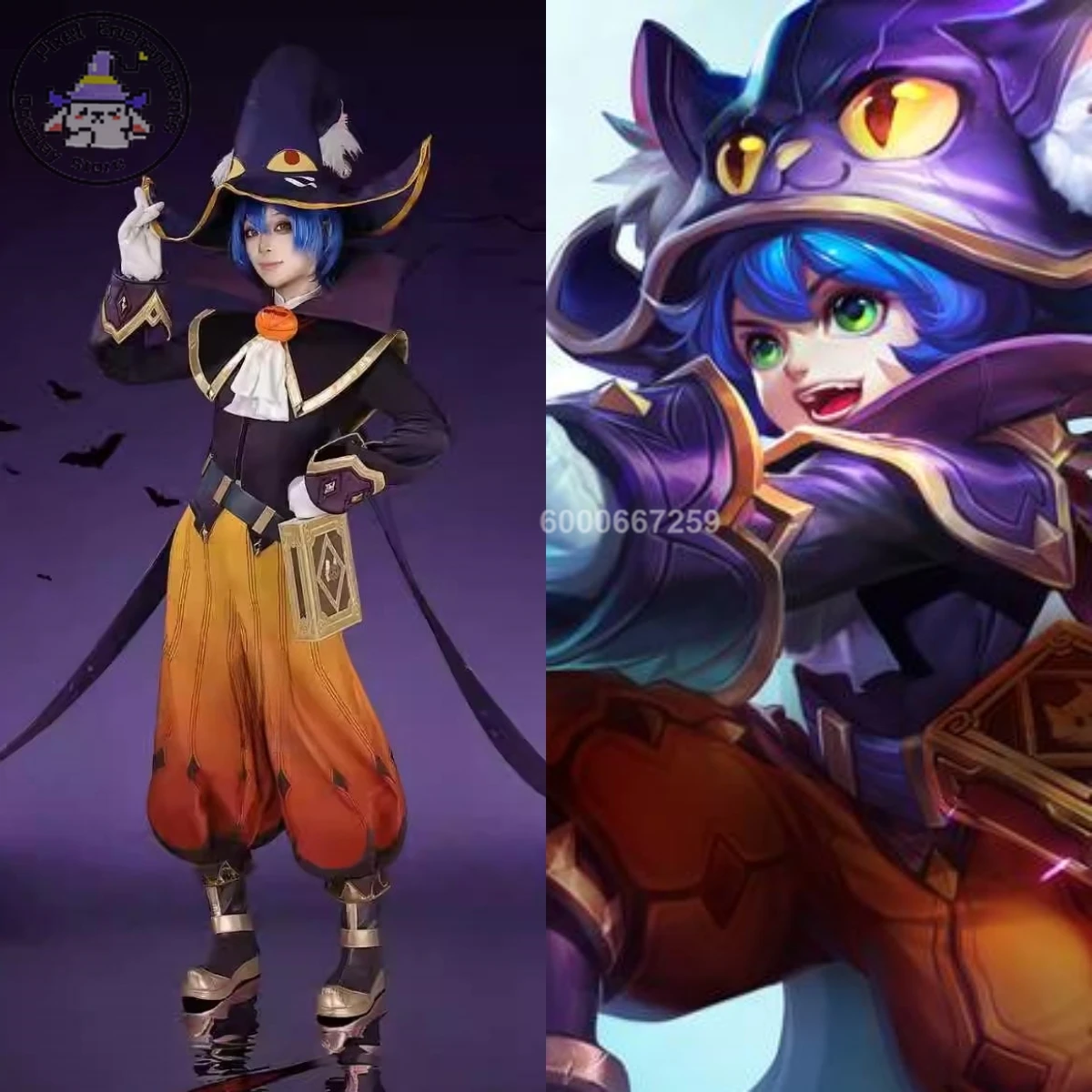 

Top Game Honor of Kings Cosplay Costume Anime Li Yuanfang Role Playing Black Cat Candy Outfit Clothes Men Women Halloween Party