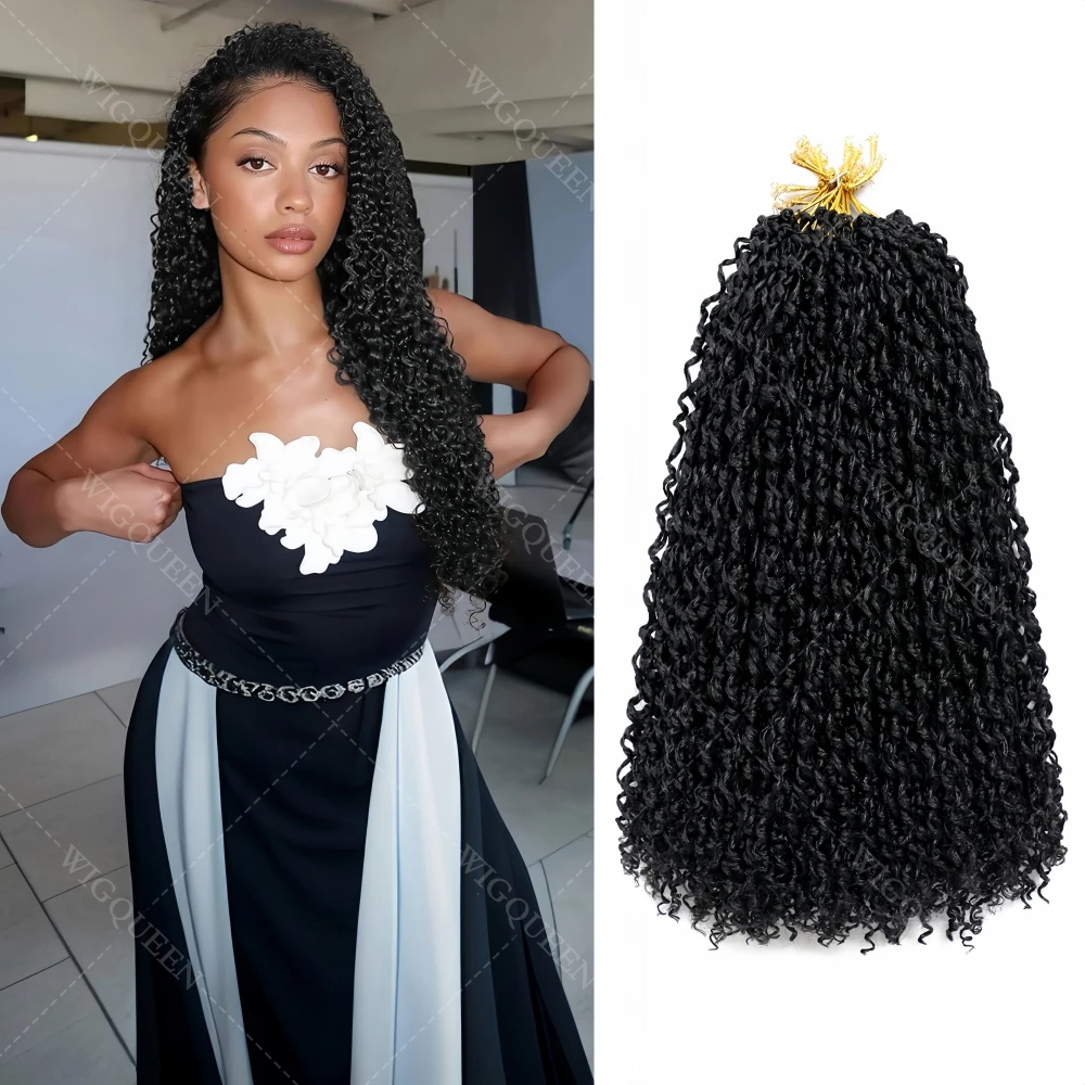 

12A Pre-looped Yanky Twist Crochet Human Hair for Braiding Natural Black Pre Twisted Mini Passion Twists Crochet Hair Extensions