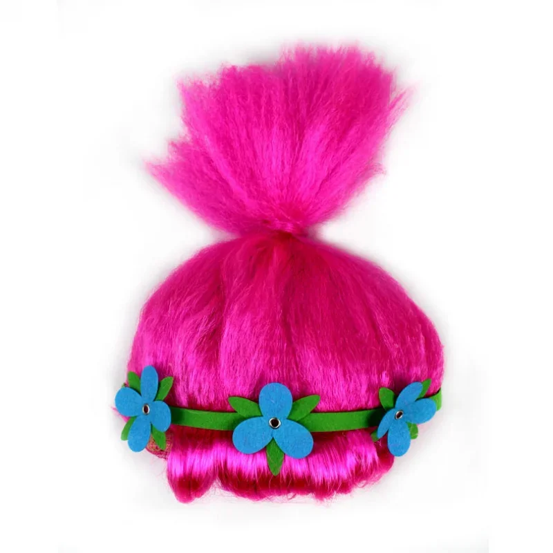 할로윈 코스프레 소품 애니메이션 가발 트롤 파티 드레스 멋진 드레스 소품 머리 장식 머리 커버 꽃