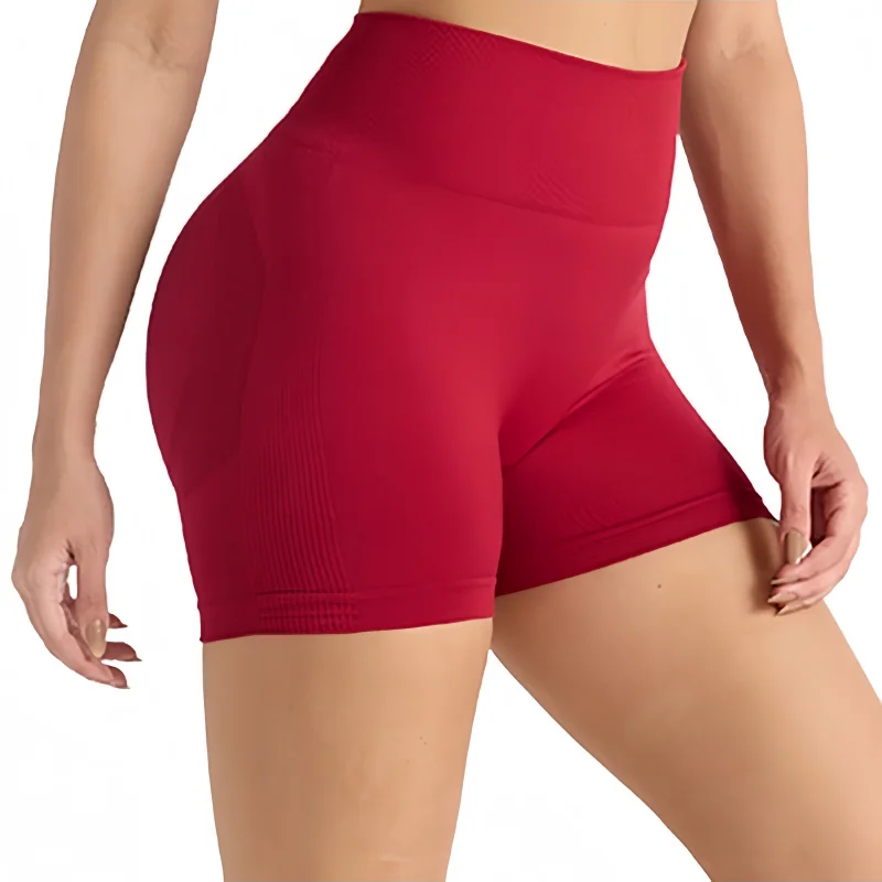 Damskie seksowne obcisłe bezszwowe szorty sportowe z wysokim stanem, modelujące pośladki, do fitnessu, na siłownię, do biegania, do jogi, spodnie sportowe.