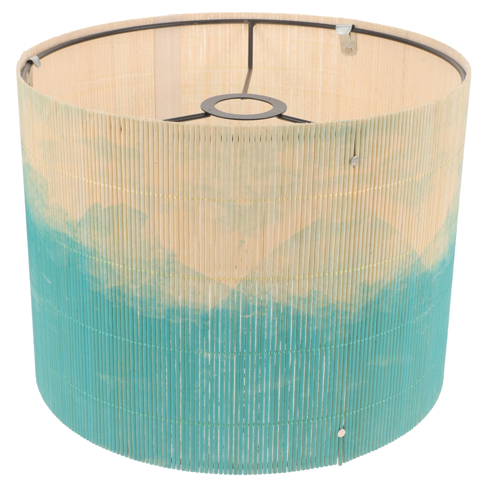 

Drum Lamp Shades E27 Painting Bamboo Lampshade Vintage Gradient Chandelier Lamp Cover Cylinder Light Accessories Floor Table