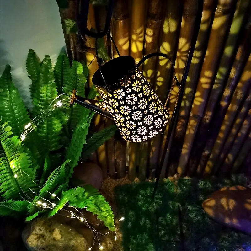 

Светодиодный светильник для газона на солнечной энергии, уличная садовая лейка, украшение, железный медный провод, полый дизайн, устойчивые к атмосферным воздействиям солнечные фонари