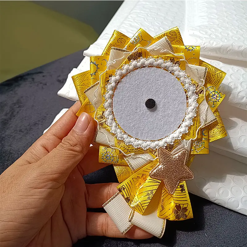 Luxury Anime cosplay crafts,Handmade Badge Rosette ，Ita bags Ribbon Accessories，Lolita gate Decoration，Badges Holder