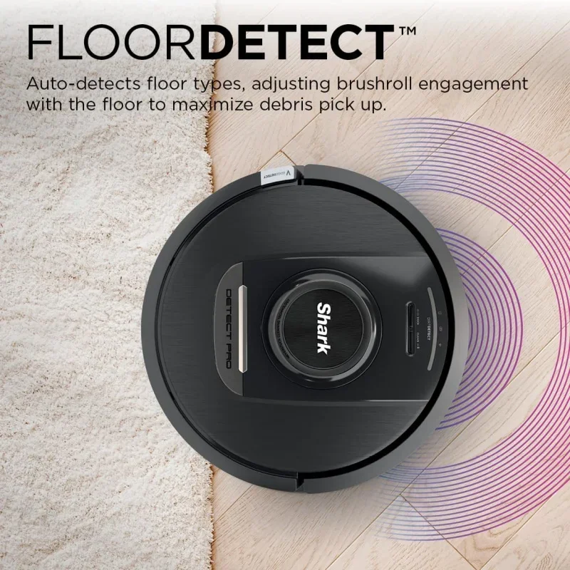 QWShark Detect Pro Self-Empty Robot Vacuum with NeverStuck Technology,Hardfloors,30 Day Capacity HEPA Bagless Base,(AV2820S)