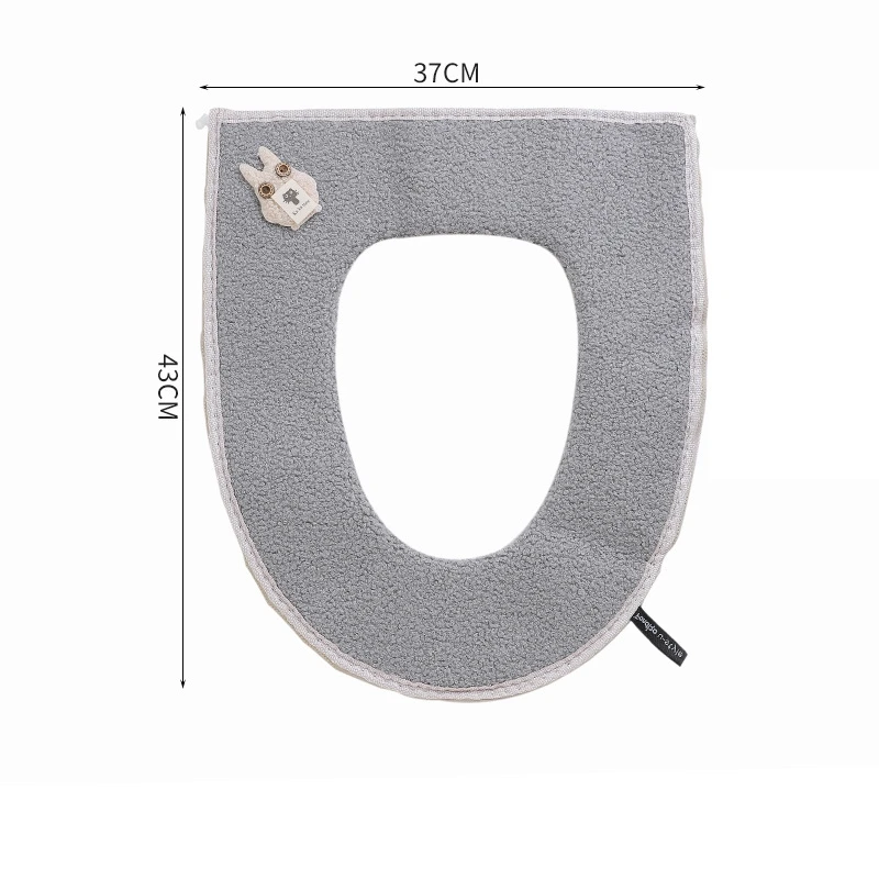 Toilet Seat Cushion Cute Teddy Velvet Toilet Cushion Zipper Models Toilet Seat Toilet Cover Toilet Cover Gasket #2597