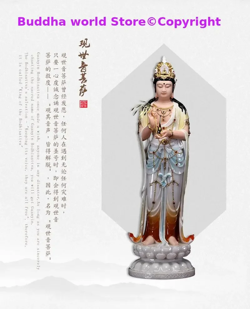 48CM Large Buddhism High grade figure Goddess Guan yin GOD Avalokitesvara buddha Asia HOME shrine protection Prosperity statue