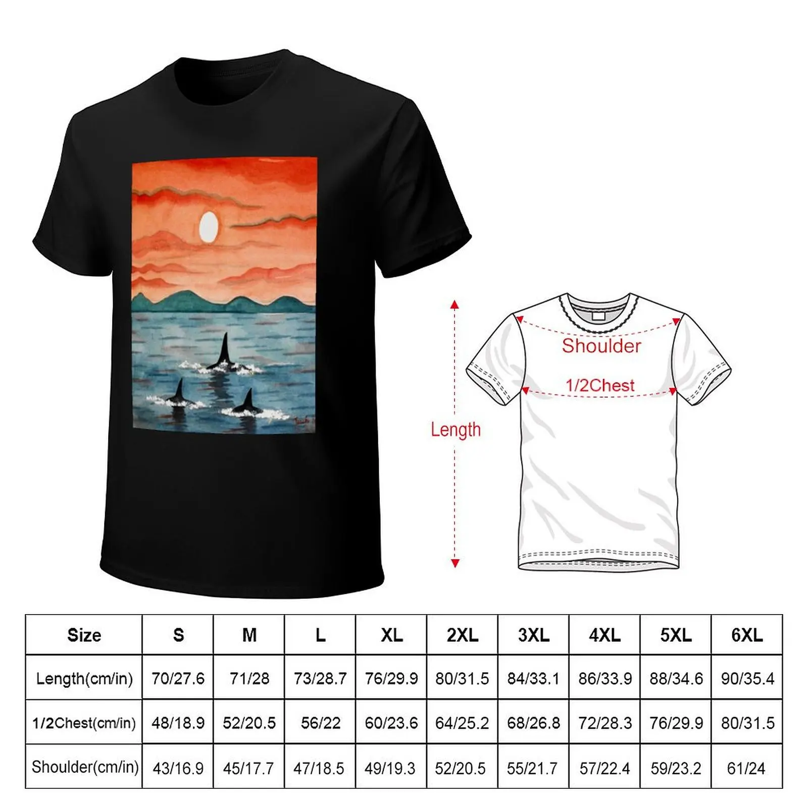 Orca T-Shirt quick-drying graphics boys animal print t shirt men