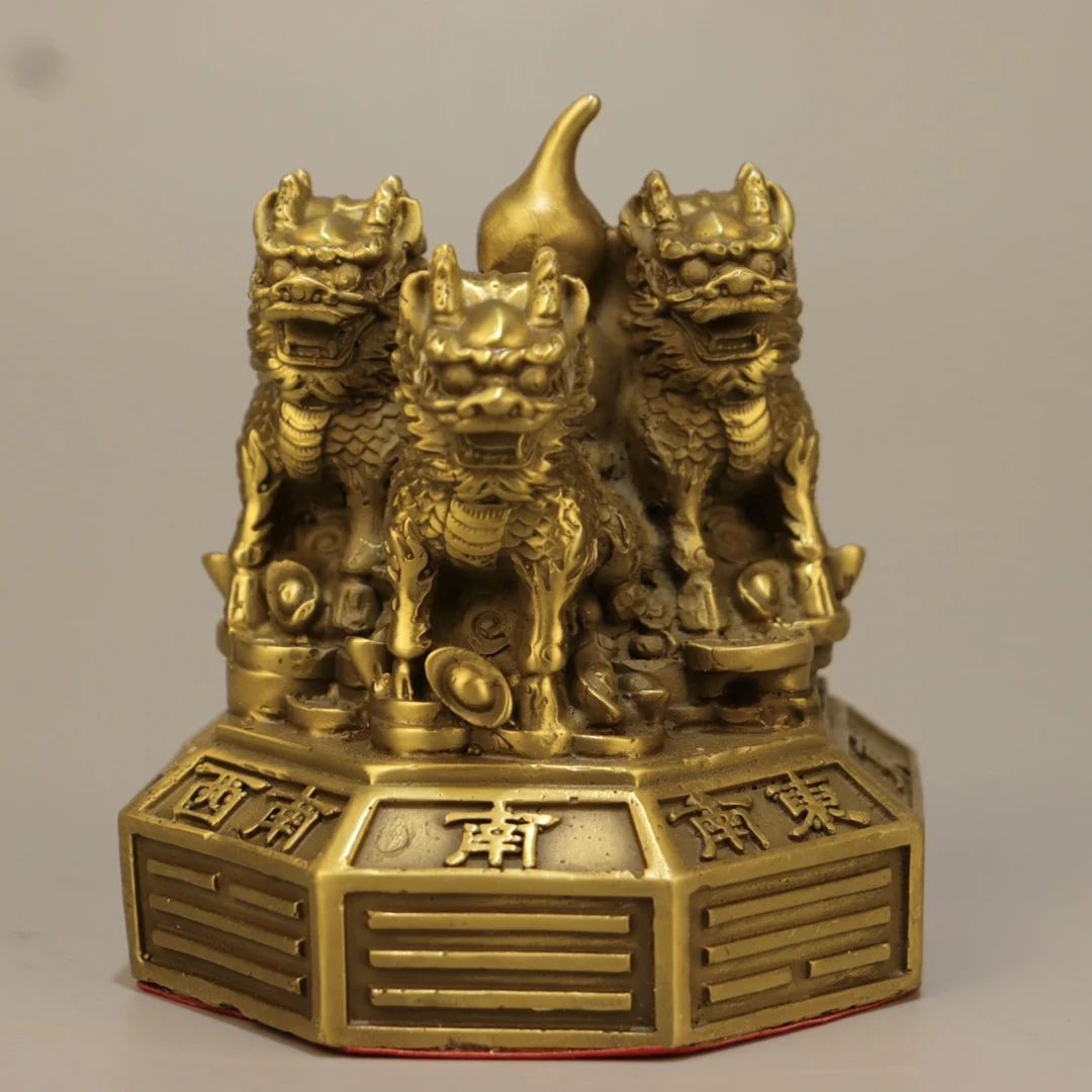 

16cm Boutique Fortune Lucky Qilin Stall Fortune Lucky Qilin Formation Fortune Lucky Qilin Bronze Statue