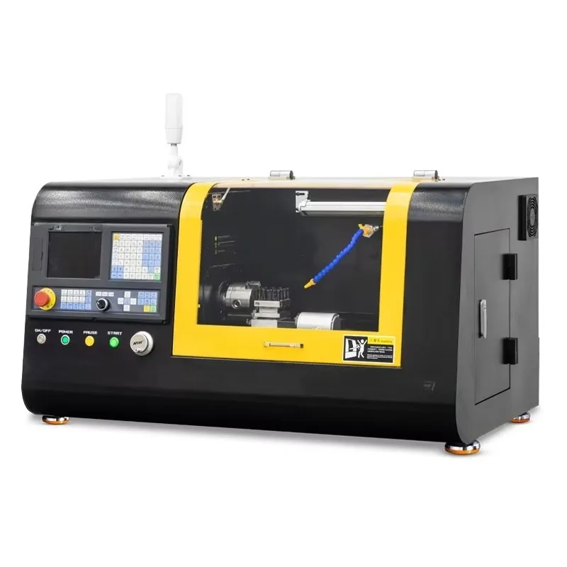 Horizontal CNC Lathe Machine Tool Single Spindle Flat Bed Design for Teaching Classroom Use Black Box Mini CNC Lathe