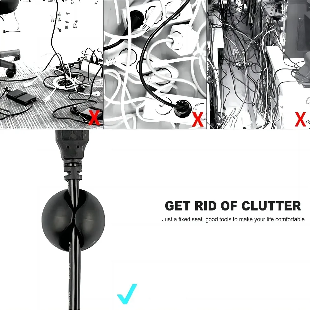 5/10/20Pcs Adhesive Cable Clips Strong Glue Wire Organizer Heat Resistant Cord Holder for Car Dashboard Office Desktop