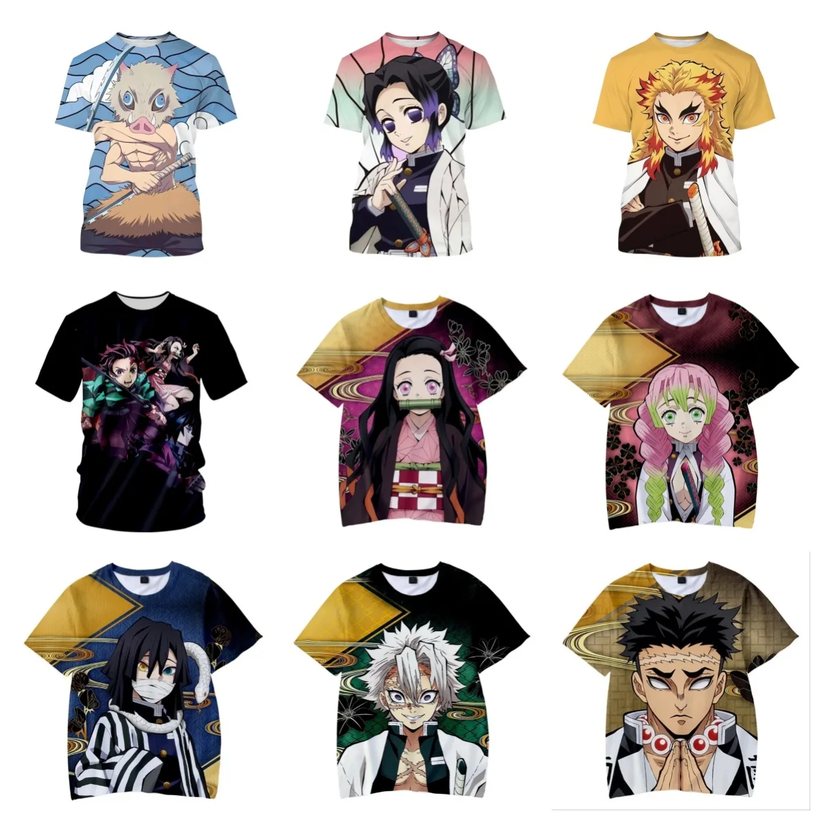 

2025 Summer Hot Sale Anime Demon Slayer: Kimetsu No Yaiba-Infinity Castle Arc Series T-Shirt Adult Children's Fashion Top Casual