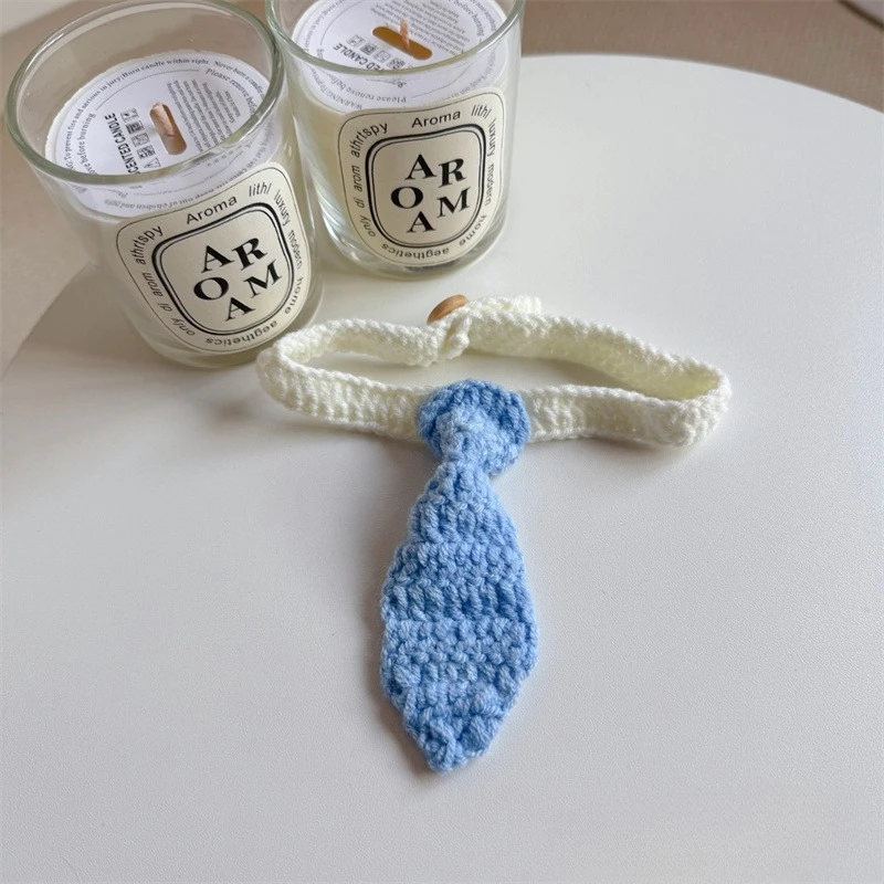 بحتة اليد الكروشيه الحيوانات الأليفة التعادل لينة مرنة القط ربطة القوس فيونكة شتاء دافئ الحيوانات الأليفة الملحقات الكلب مريلة طوق الطرف الديكور