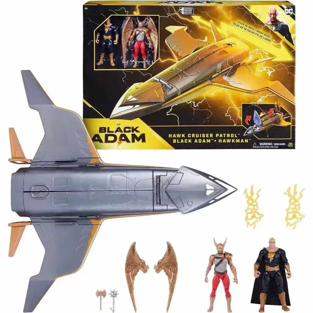 Hawk Cruiser Patrol Black Adam and Hawkman 3.75-inch Figure & 16-inch Cruiser Patrol Character Model Toy Gift Collection