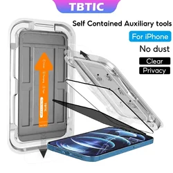 TBTIC Screen Protector For IPhone 16 15 14Plus 13 12 11 ProMax XXs XR Tempered Glass HD Privacy Easy Install With Auto Alignment