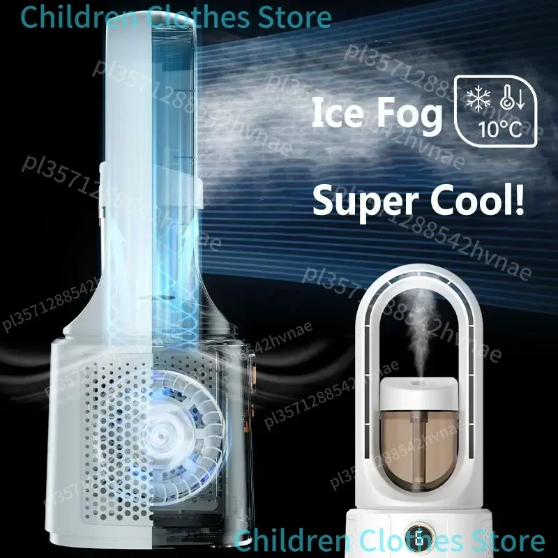 2026 New Upgrade With Night Light Spray Air Cooler Air Humidifier USB Fan Desktop Fan Portable Silent Air Conditi