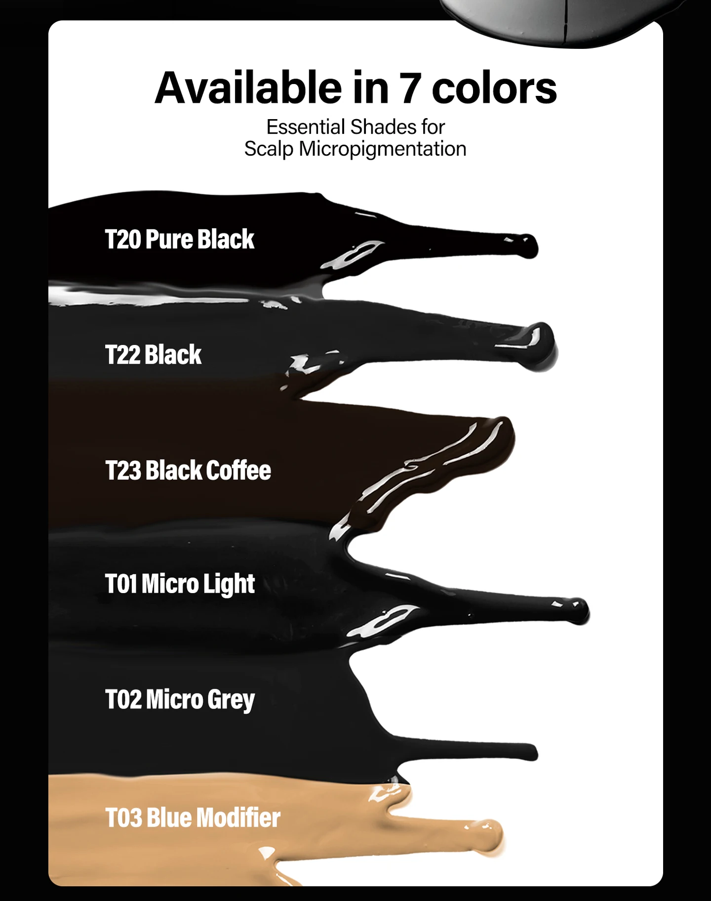 FAMISOO SMP Tattoo Pigment 5ML 7 Colors Professional Scalp Liquid Shading Micropigmentation Black Scalp Tattoo Ink For SMP