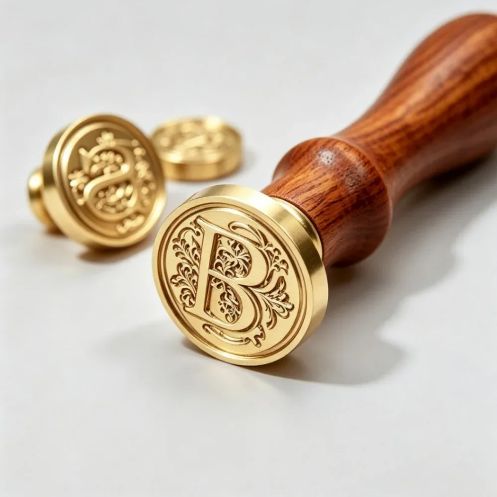 •Vintage 26 Alphabets A-Z Initial Letter Wax Sealing Stamp Brass Head DIY Scrapbooking for Gift Wrap Wedding Card Envelope Decor