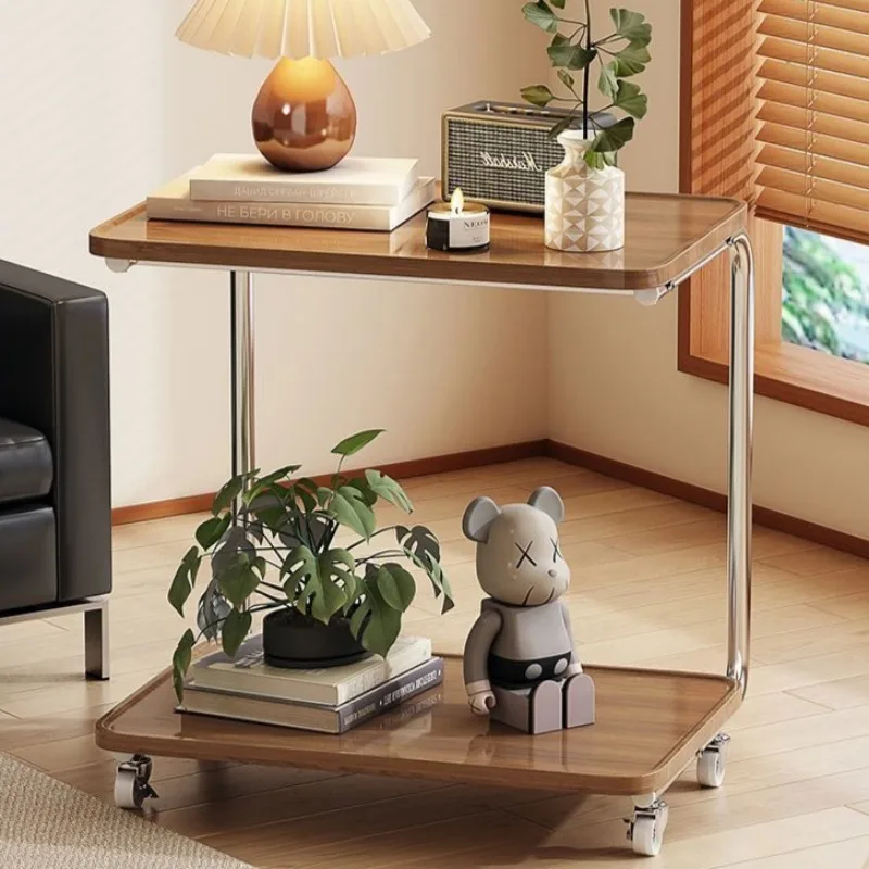 

Movable sofa side table wheeled portable small corner coffee table household simple stoliki kawowe do salonu interior furniture
