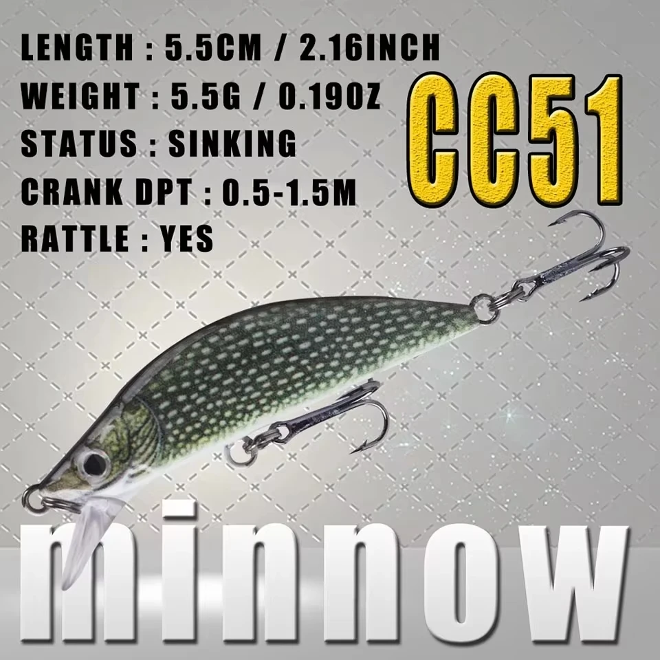 Señuelo Minnow de hundimiento Walk Fish 55mm – Perca, lucio, trucha y mar - imagen 2