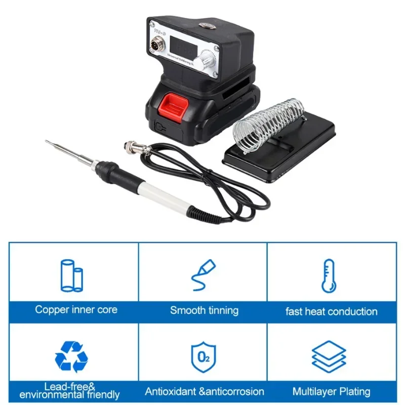 Soldering Iron Station for Makita/Dewalt/Milwaukee/Bosch 18V 20V Lithium Battery Wireless Outdoor Portable T12 Welding Station