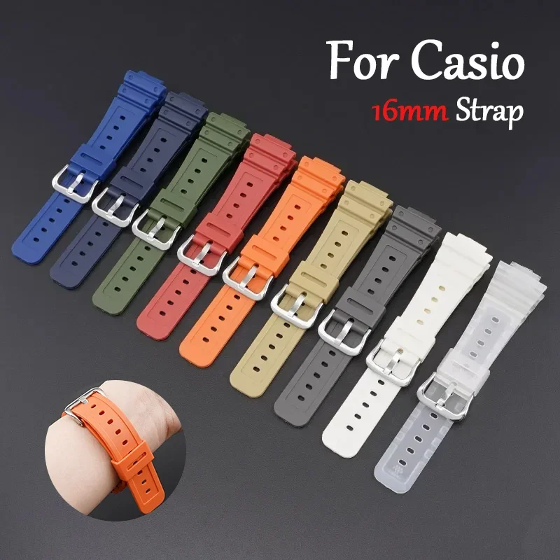 16mm Silicone Strap for Casio DW6900 DW5600/5610 GW6900DW9052 GW-M5610/5600 Rubber Watchband Waterproof Sport Men Women Bracelet