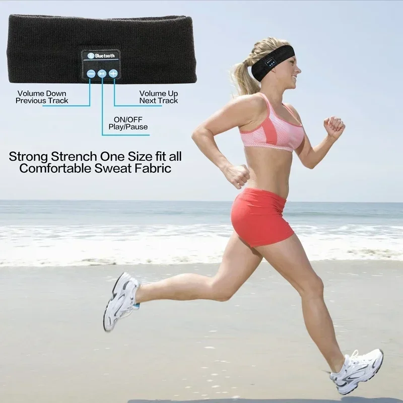 عصابة رأس بلوتوث متعددة الأغراض - سماعات نوم لاسلكية مع قناع عين ناعم وميكروفون مدمج لليوجا والتدريبات