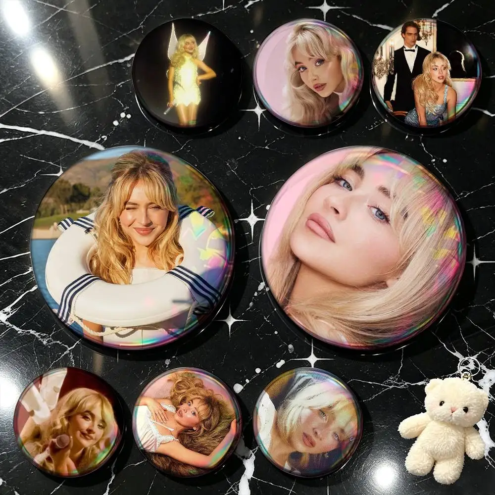 S-Sabrina C-Carpenter Short n Sweet 25mm 32mm 44mm 58mm Anime Badges Brooches DIY Pins Decorations Birthday Gifts