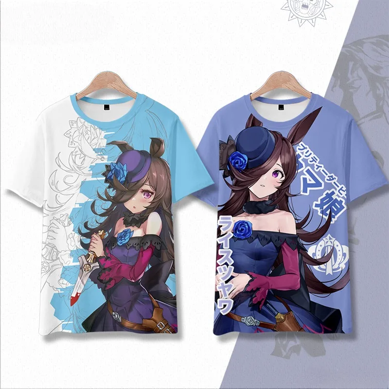 Umamusume Rice Shower Japanese Game T-Shirts Anime Men Women Tee Shirt Short SleeveT Shirt Plus Size Tops