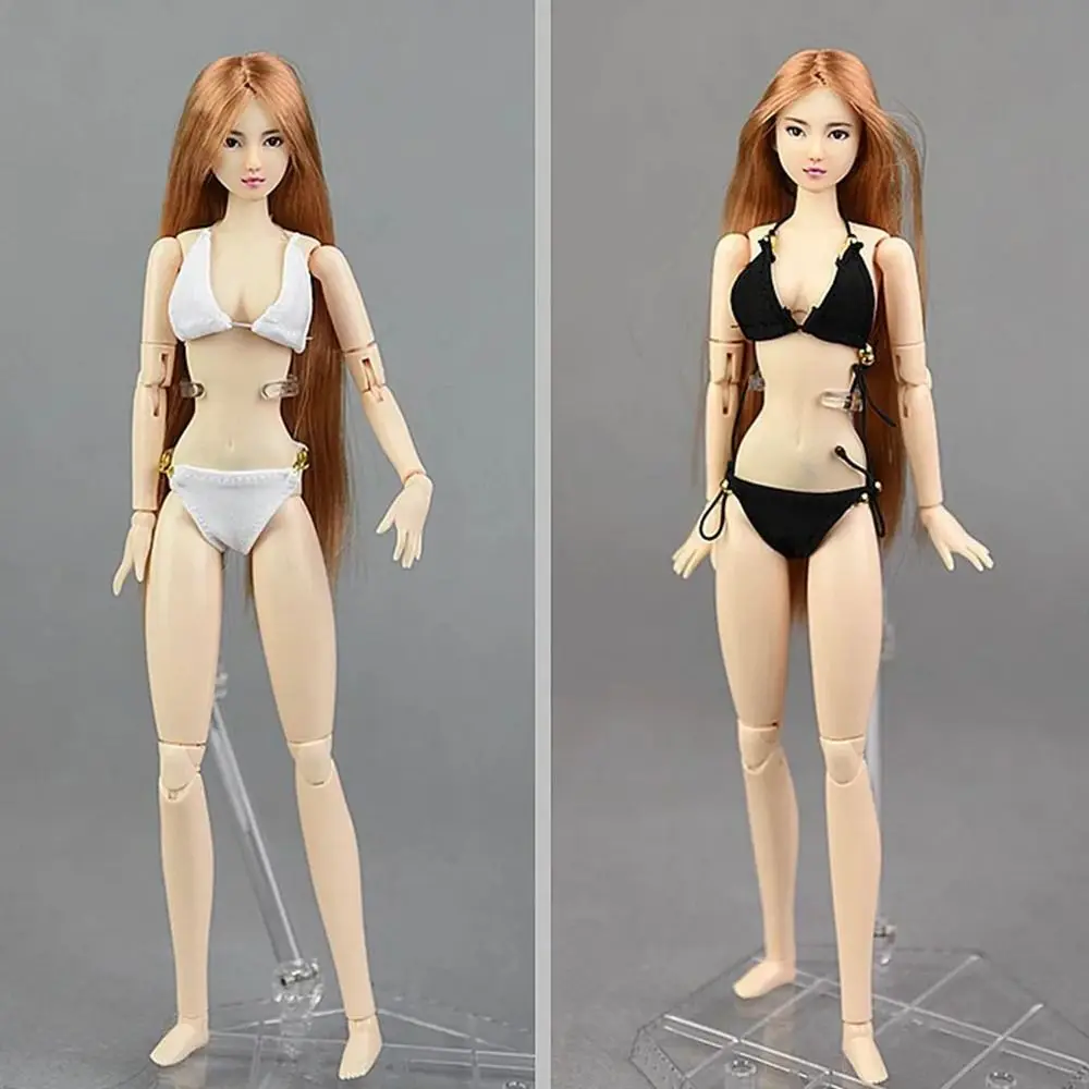 Doll Accessories 1/6 Scale Doll Bikini Lingerie Set Female Body Doll Bra Underwear Girls Model Black White Doll Clothes Blythe