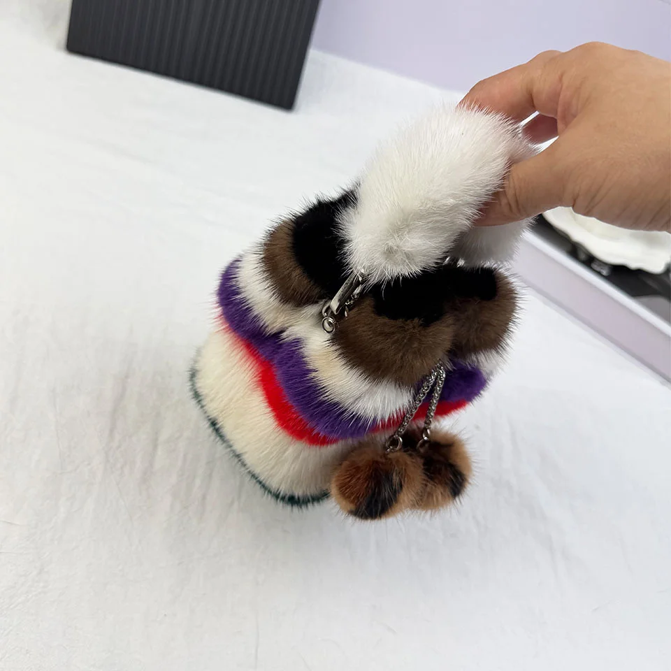 

High Quality Mink Fur Wallet for Women Plush Coin Purse Mini Bag Key Case Random Color Fashionable Women's Wallet Pouch