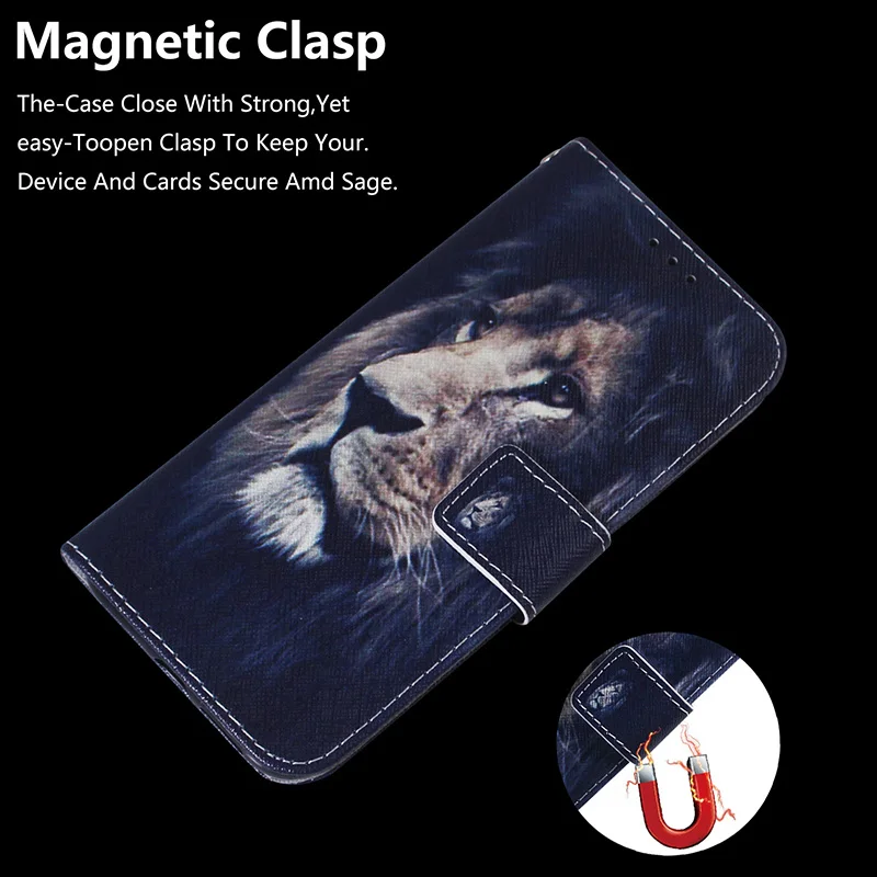 Painted Flip Leather Magnetic Case For Samsung Galaxy S25 Edge S25 s20 Ultra S25 S10 PLUS Lite S10E S9 S8 S7 Edge S6 Phone Cover